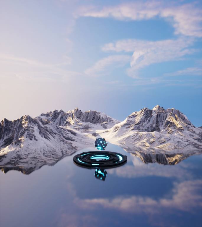 【U型屏】湖泊雪山科幻6K竖屏