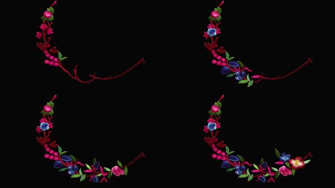 刺绣花朵逐帧动画