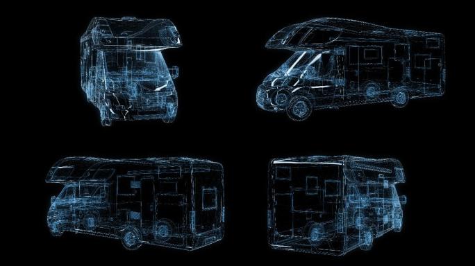 透视全息房车透明通道素材