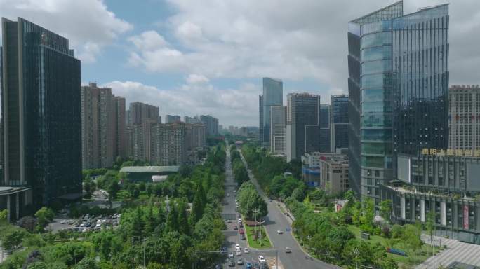 城市核心区街景航拍素材（5K）
