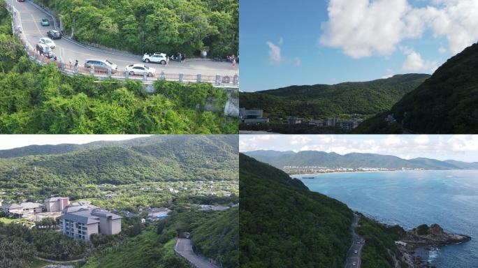 三亚亚龙湾最美太阳湾公路车流风景