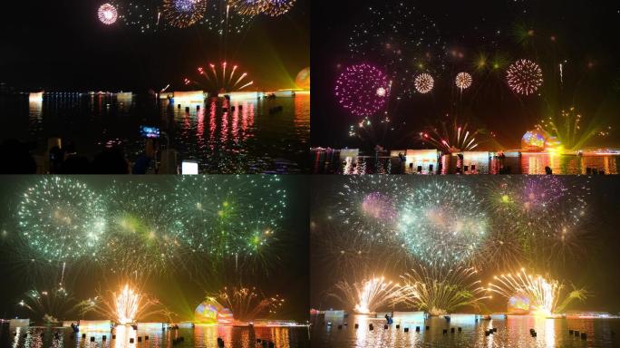 珠海建市40周年日月贝灯光焰火烟花秀