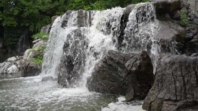徐州珠山瀑布水流慢速拍摄