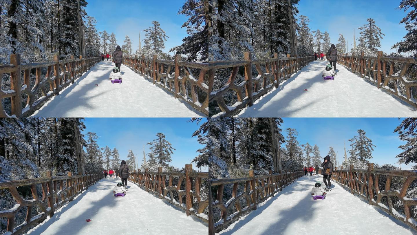 四川洪雅瓦屋山冰雪风光，瓦屋山云海雪景