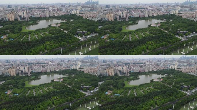 上海黄兴公园4K航拍原素材