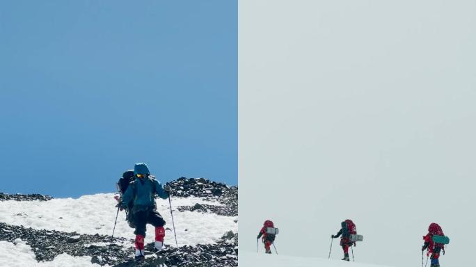 雪山冰山风雪 攀登 登山 团队精神 挑战