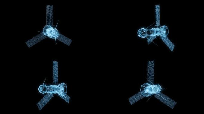 全息hud人造卫星透明通道素材
