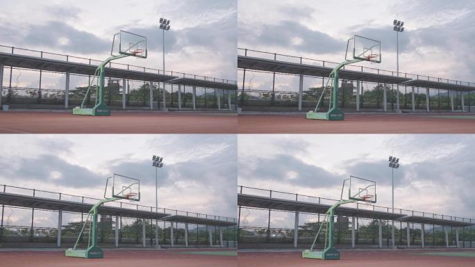 4K正版-操场上的篮球架篮球框02