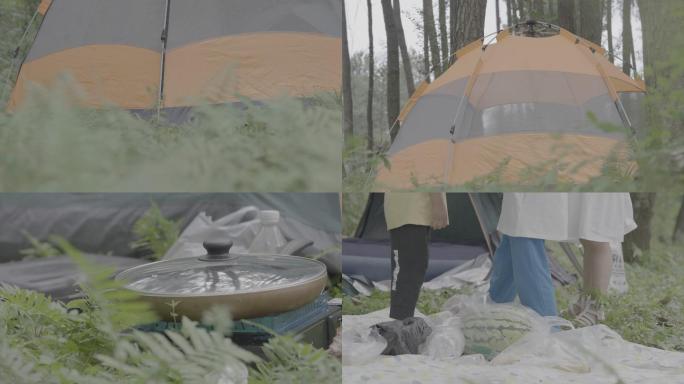 森林公园露营帐篷+未调色