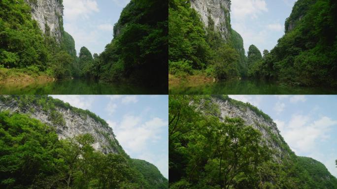 溪水河流景色自然风光绿水青山森林湿地山河