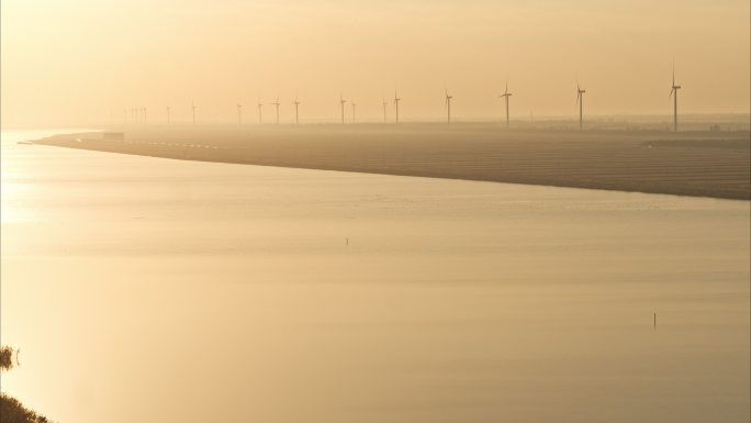 4K上海崇明风力太阳能发电素材