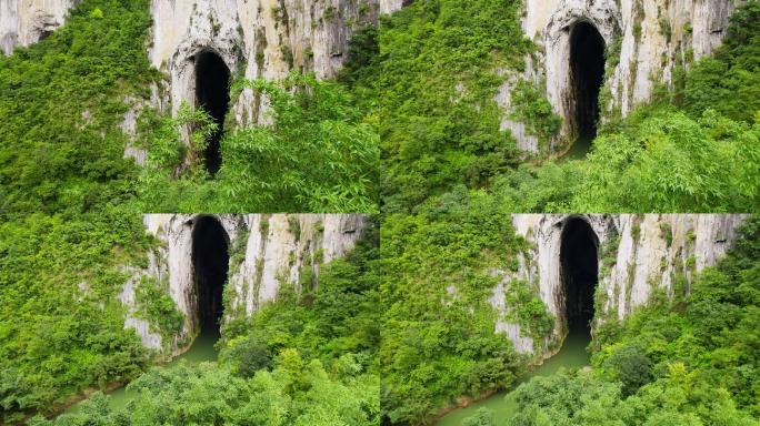 格凸河燕子洞风景区青山绿水自然航拍4k