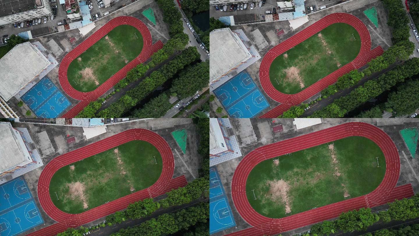 4K学校体育运动跑道空镜