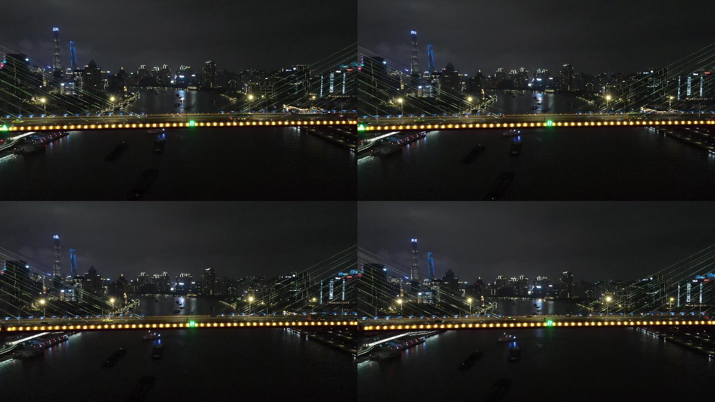 上海南浦大桥夜景4K实拍原素材