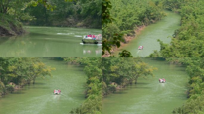 游客 客船 旅游 划船 景区 河流 小河