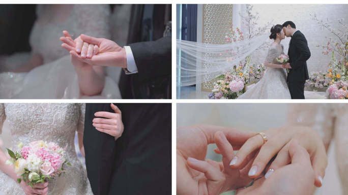 结婚婚礼牵手伴侣爱人婚戒