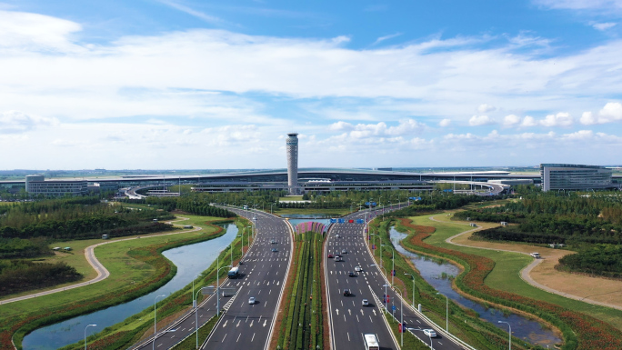 青岛胶东机场全方位展示航拍