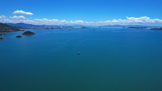 航拍大海深圳坝光与惠州交界海域