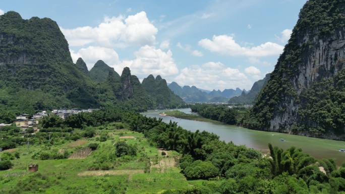 航拍漓江风景区