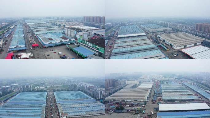 四川彭州雨润农产品国际交易中心航拍