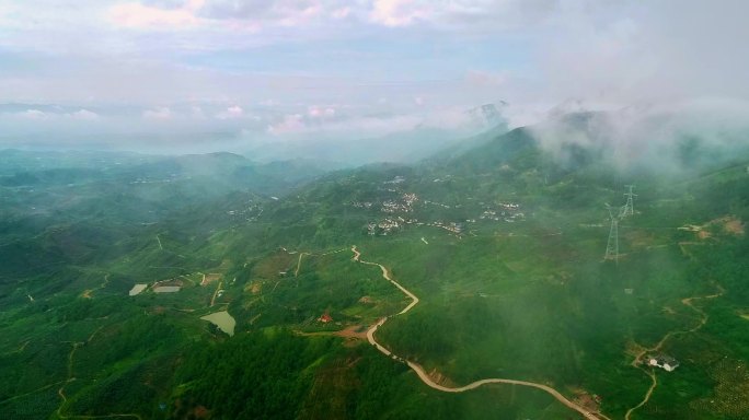 秦岭秋天景色春季绿色自然生态陕南风光振兴