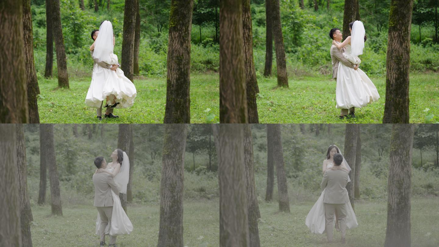 森林里拍婚纱照