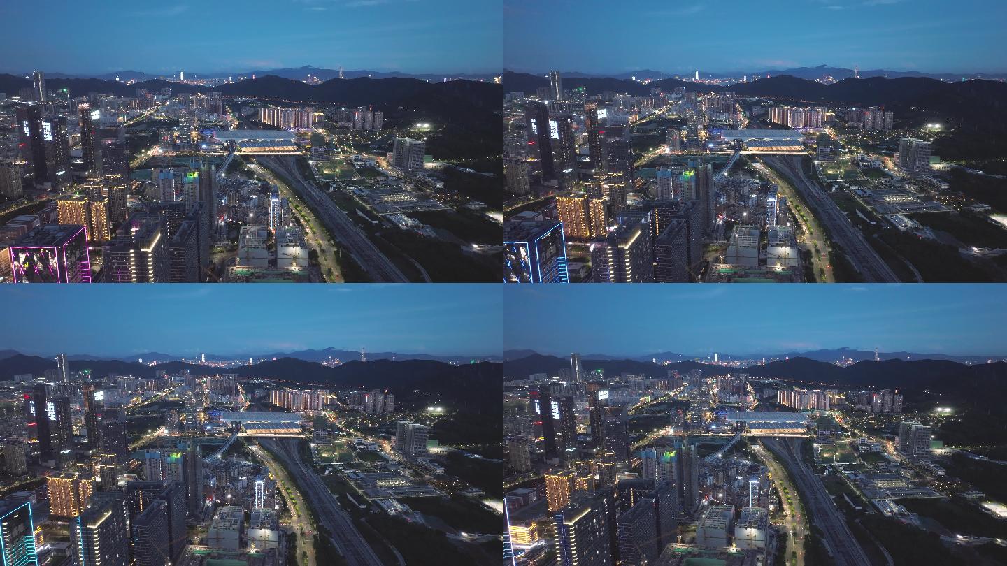 4K正版-航拍深圳北站城市夜景