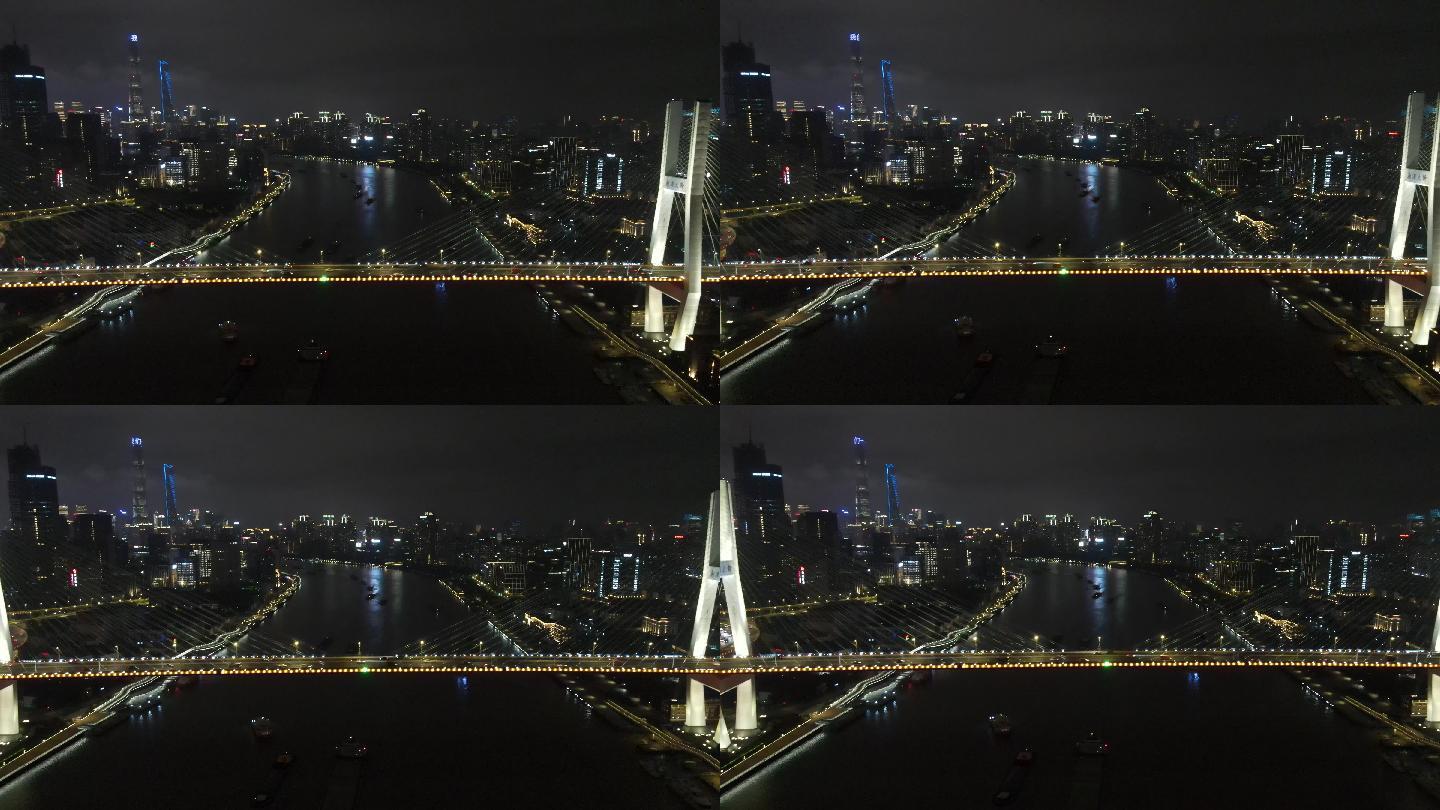 上海南浦大桥夜景4K实拍原素材