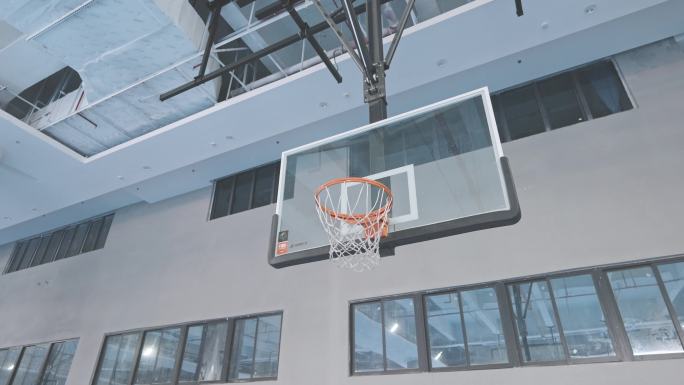 4K正版-学校校园室内篮球场篮球框 01