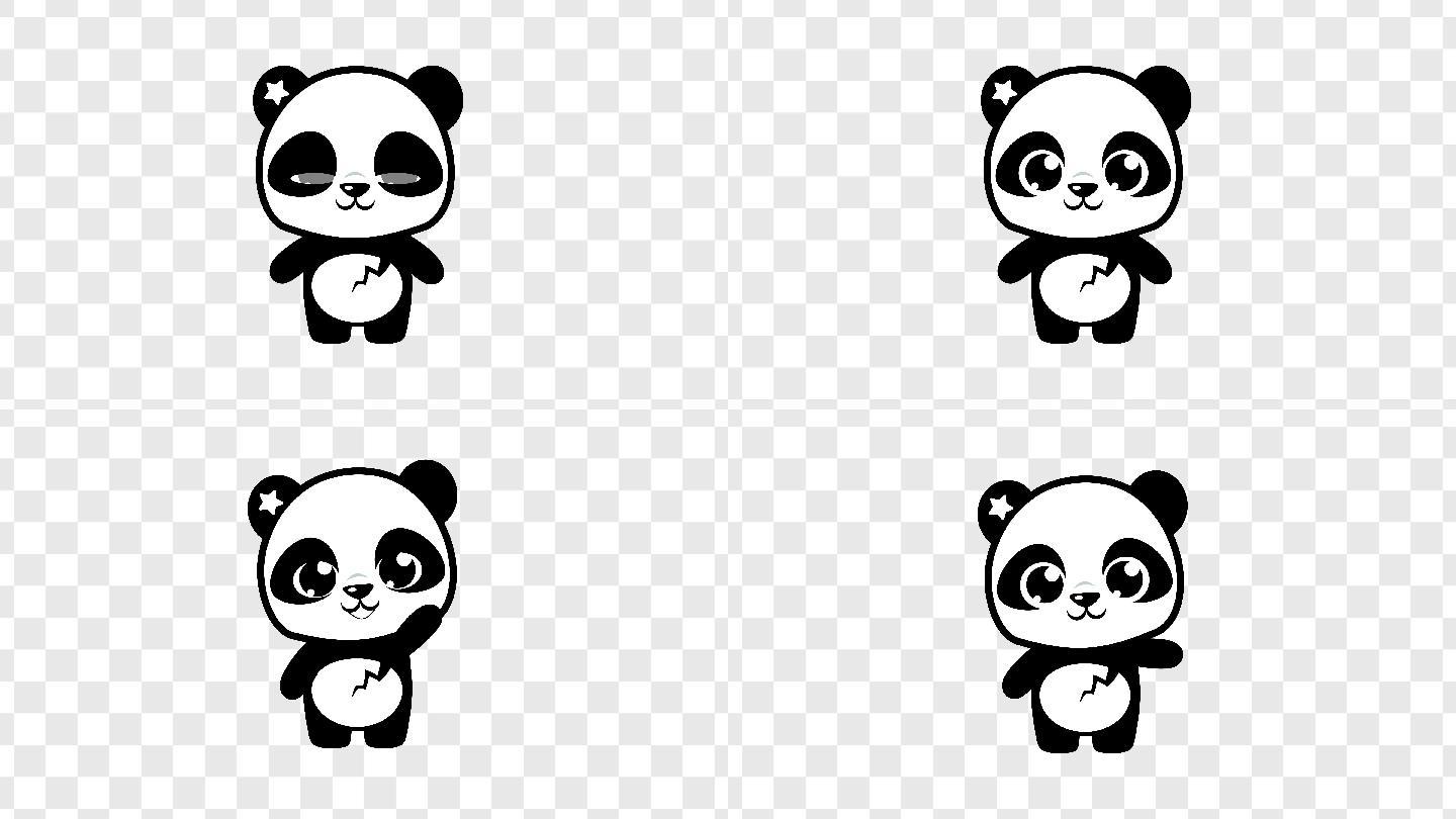 熊猫微笑打招呼-alpha通道