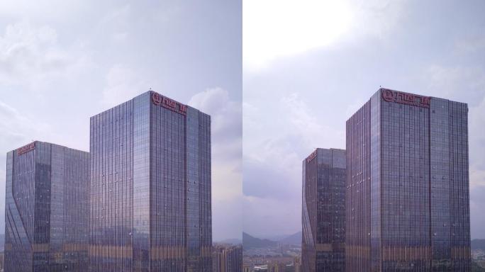 4K竖屏航拍 江门万达地标建筑 环绕延时