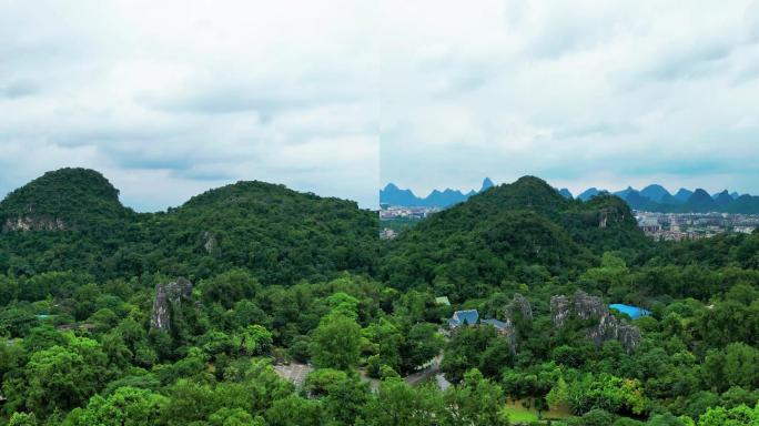 竖屏航拍桂林七星公园驼峰山骆驼山2022
