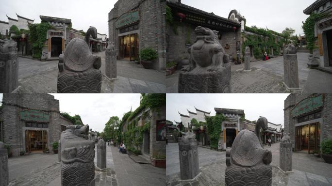 荆门钟祥旅游莫愁村景区南门街的雕塑