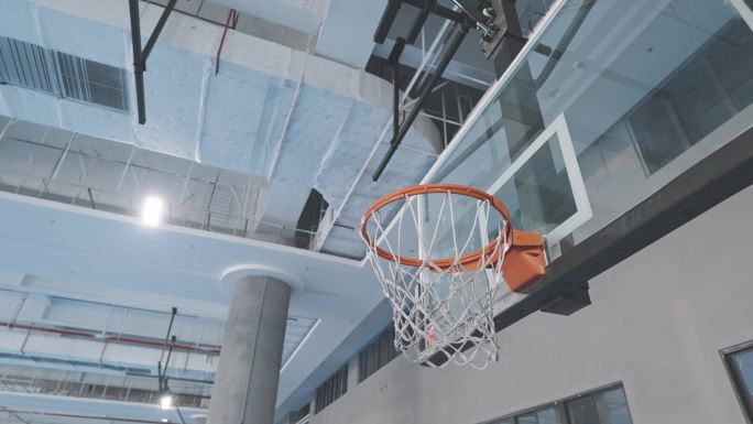 4K正版-学校校园室内篮球场篮球框 04