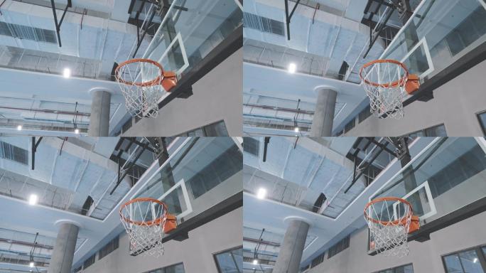 4K正版-学校校园室内篮球场篮球框 04