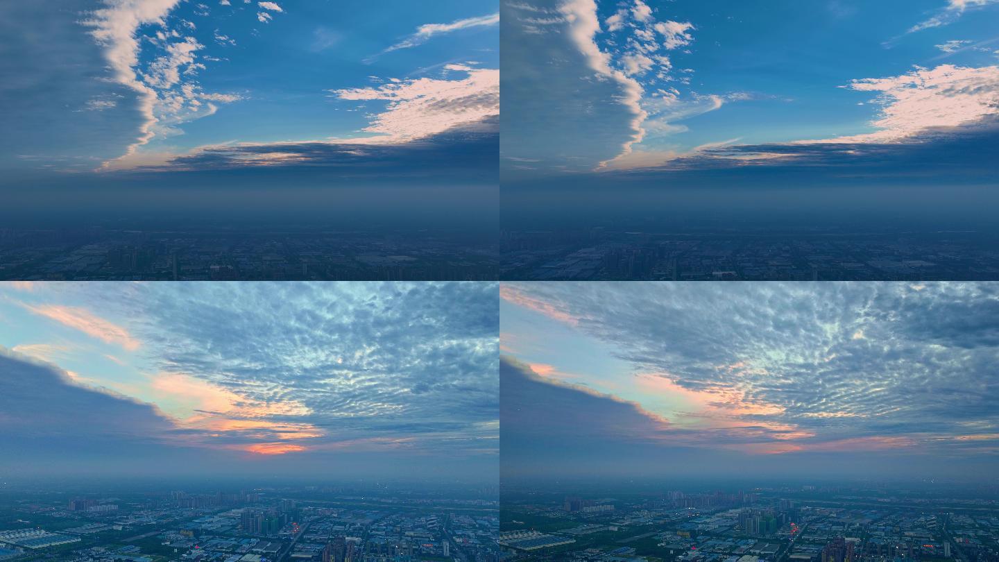 温江夕阳、云层、层云、排骨云4K
