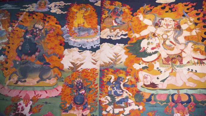 藏传佛教唐卡壁画墙绘