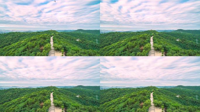 延安凤凰山国家森林公园绿色 云彩延时空镜