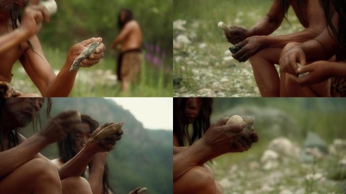 远古人类打制石器旧石器制作01