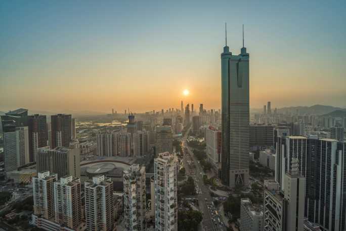 4K深圳罗湖地王大厦日转夜延时