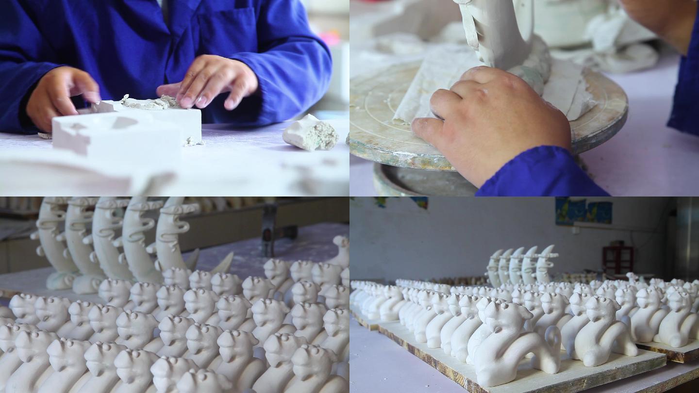 中国匠人制作瓷器