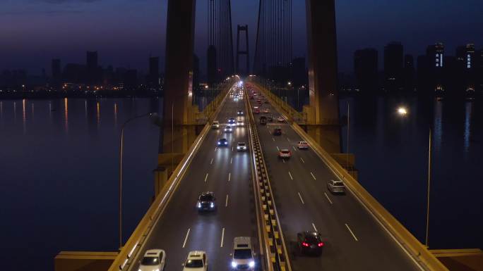 夜幕中的杨泗港大桥