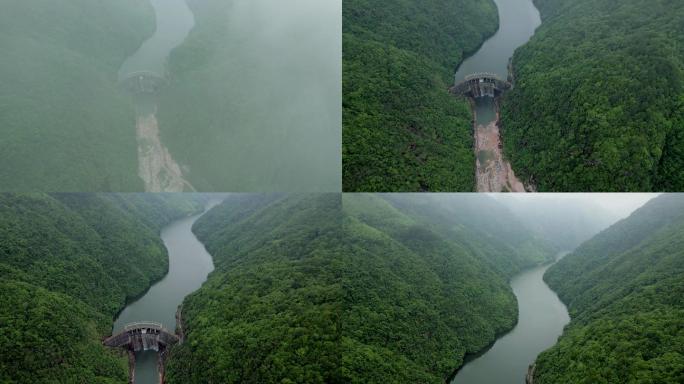 穿云 大坝 水电站 航拍水电站