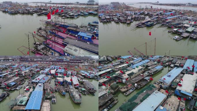 长江十年禁捕前的洪泽湖渔港