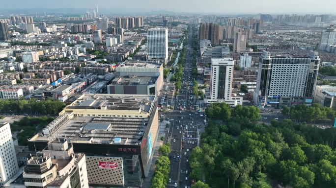 淄博市中心航拍空镜道路