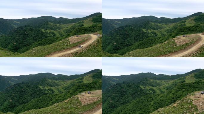 大同龙山高山黄土高原绿化自然航拍常规视频