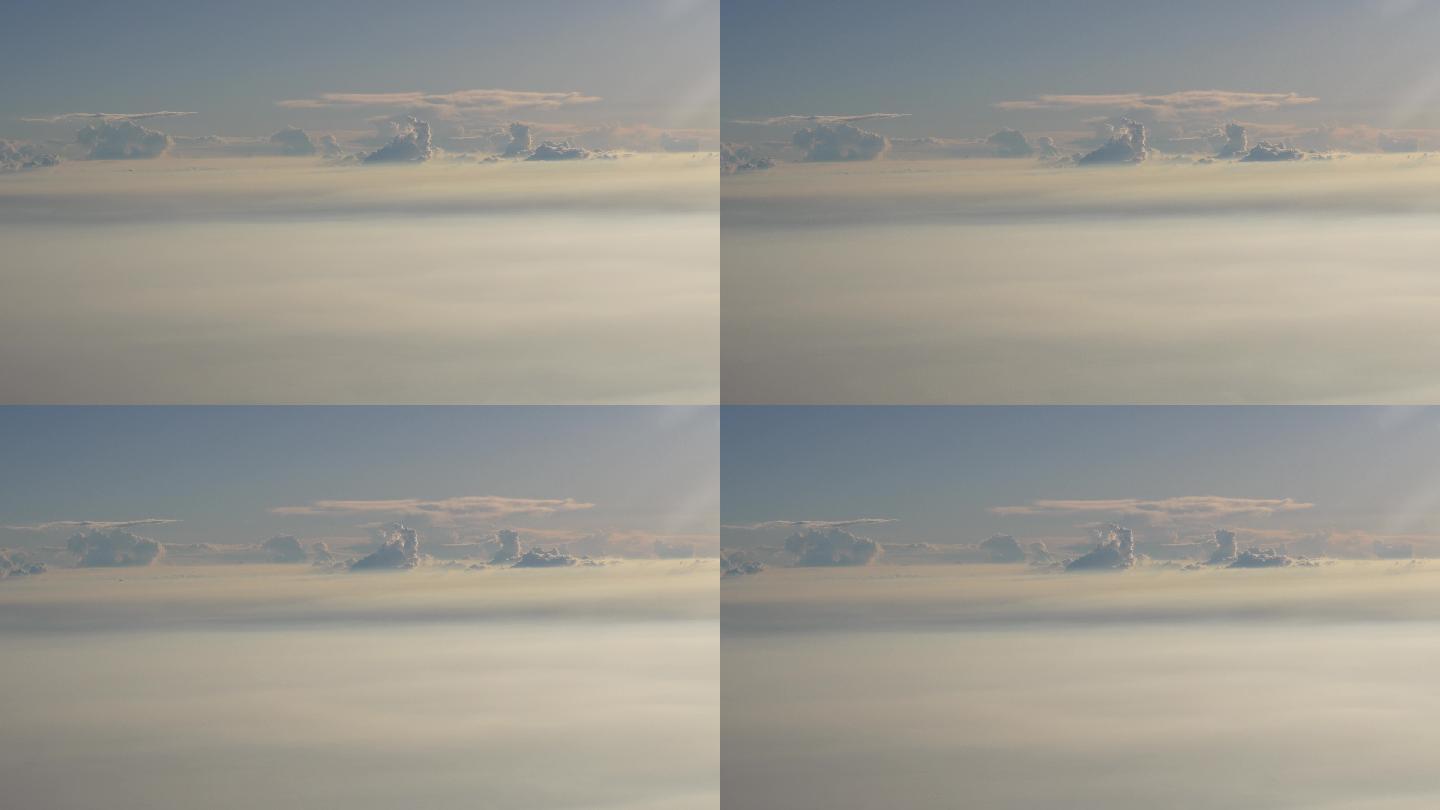 【4K正版】实拍飞机窗外云层塔状积云03