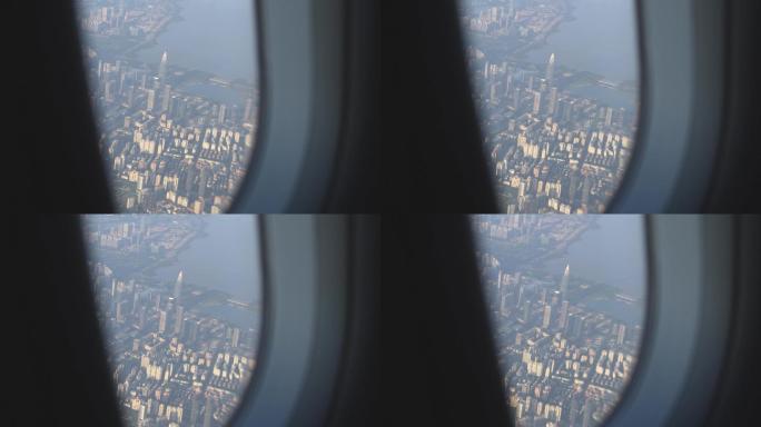 【4K正版】实拍飞机窗外城市景观 03