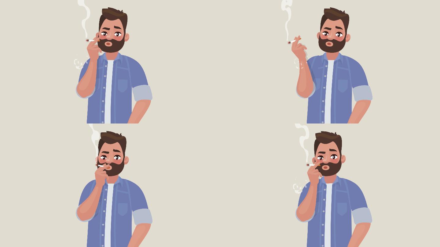 抽烟的男人图片 动漫 - 空间壁纸网