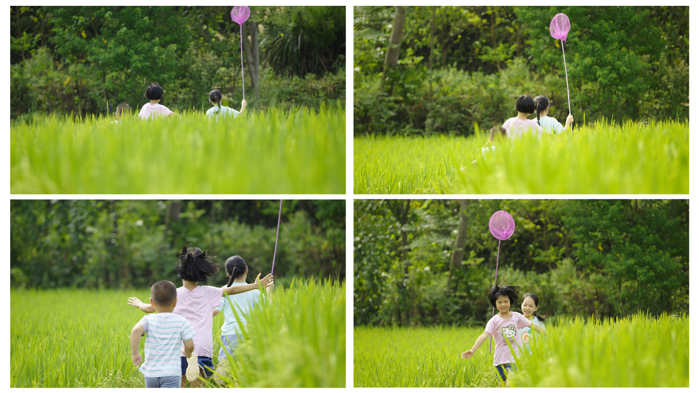 草地上玩耍的孩子高清摄影大图-千库网